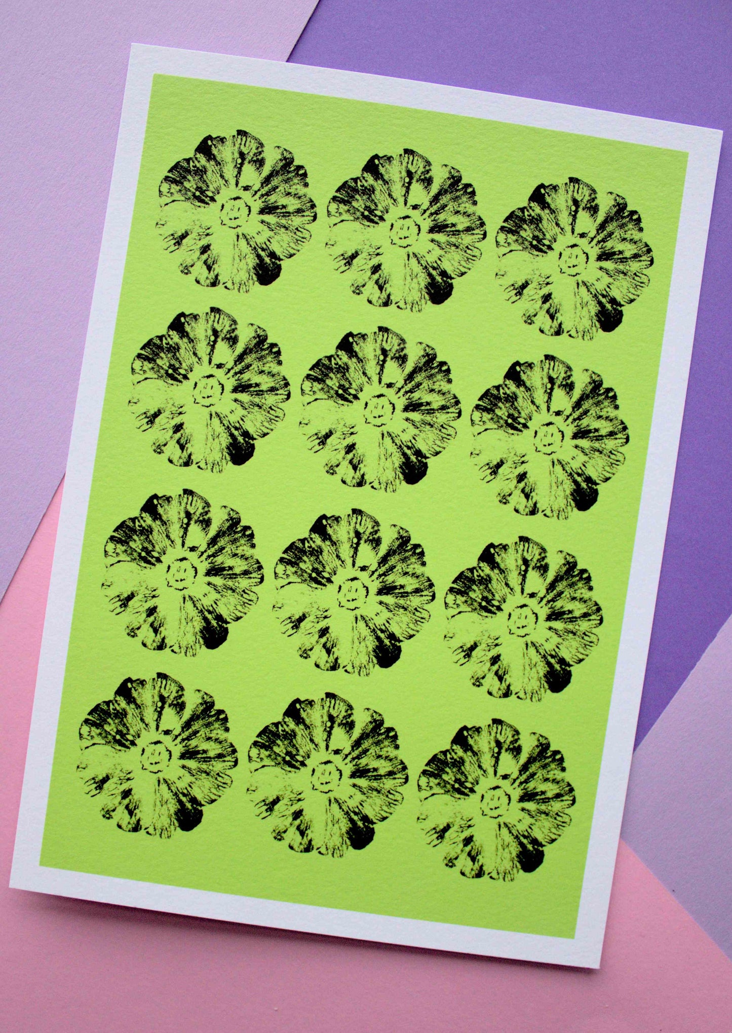smiling flower art print. Available in both A5 and A4 sizes.