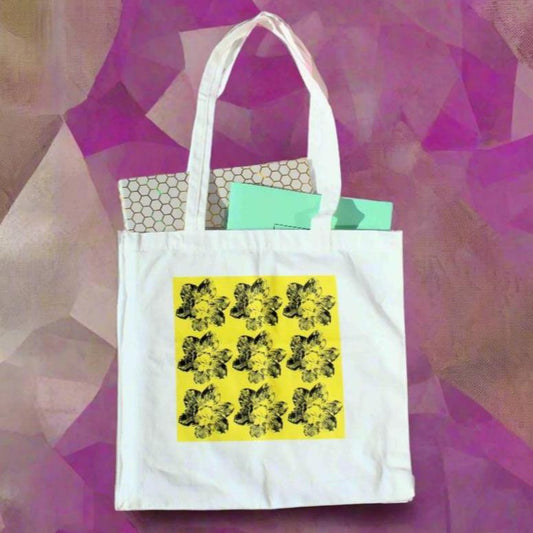 Inject some spring vibes with this stunning Daffodils tote bag flaunting a lively Daffodils design on soft, 100% cotton canvas. Measured at 35cm x 34cm x 6cm!