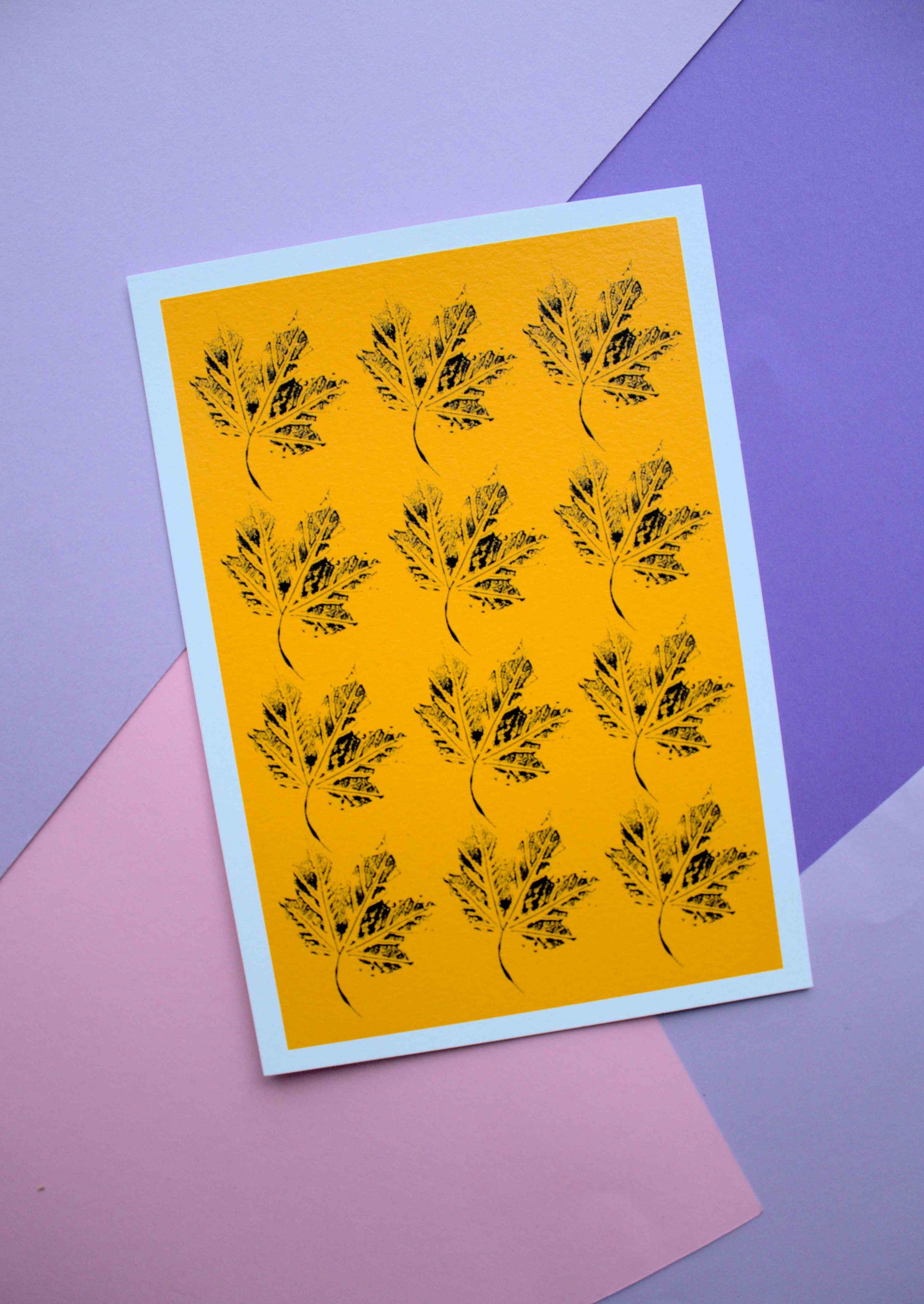 Auburn leaves art print. Available in both A5 and A4.