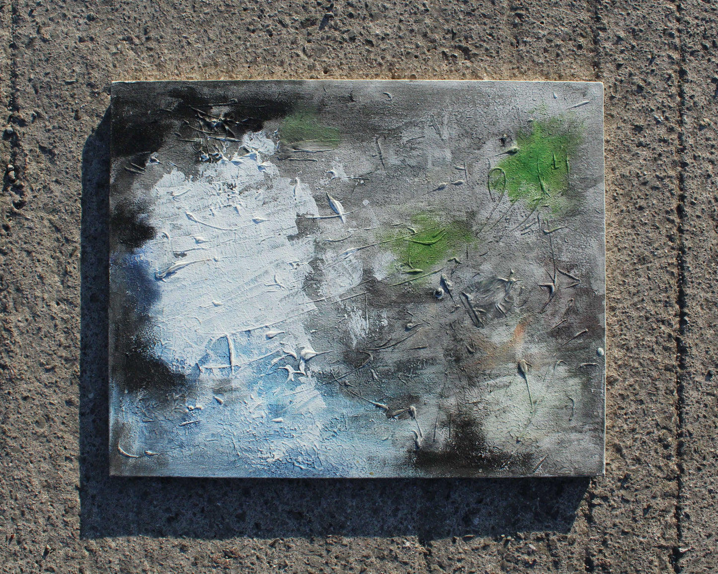 Abstract painting on a textured surface