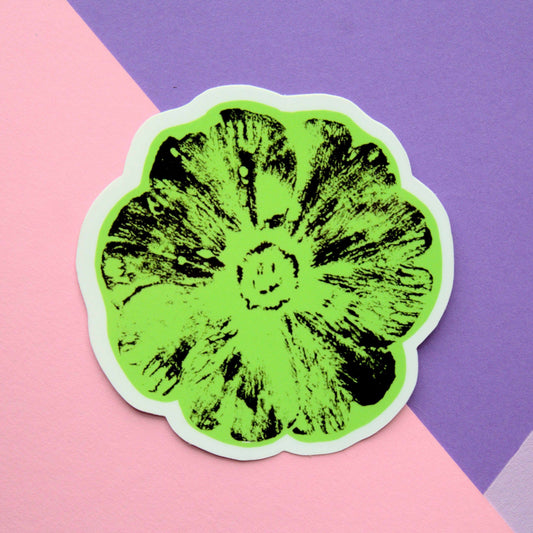 Smiling flower sticker